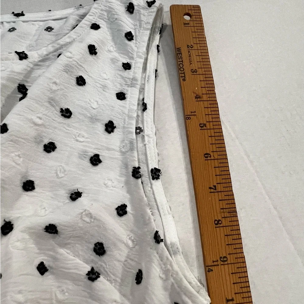 Unbranded Women XL White/Black Polka Dot Maxi Dress Sleeveless Pockets Lined